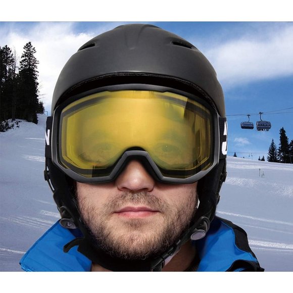 Women OTG Black Frame Yellow Anti Fog UV Protection Snowboard Goggles - Picture 7 of 8